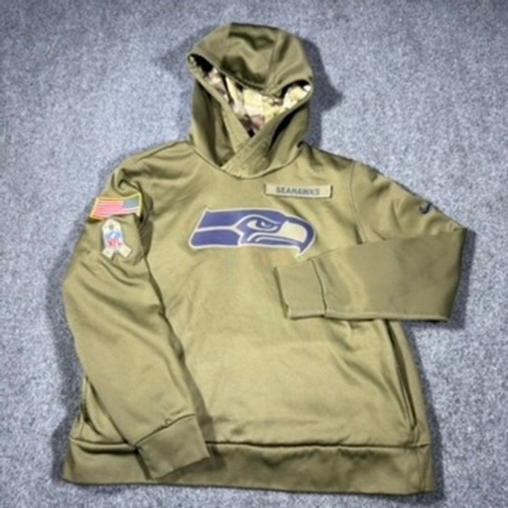 Nike Seattle Seahawks Salute to Service Hoodie Womens XL Green NFL 12th Man
